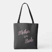 Tote Bag Rose Pêche Moderne Écriture Mère de la Mariée (Dos)