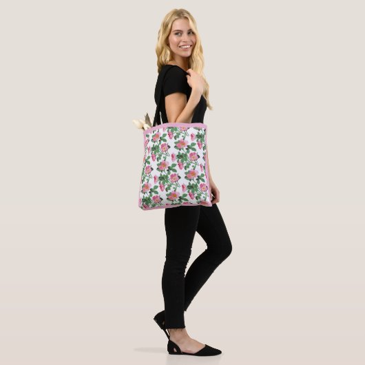Tote Bag Rose rose chitzy (Sur le modèle)