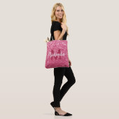 Tote Bag Rose rose clair faux pétille parties scintillant M (Sur le modèle)