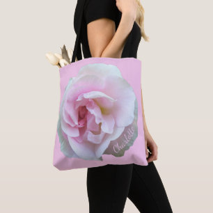 Tote Bag Rose rose fille sur rose pâle Fourre-tout personn