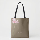 Tote Bag Rose Rose Floral Beige Brown Élégant Chic (Devant)