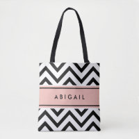 Rose rose noir blanc blanc moderne Chevron Zigzag