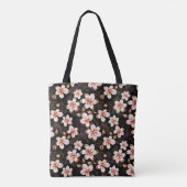 Tote Bag Rose rose noire noire noire Floral or (Dos)