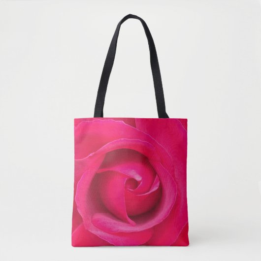 Tote Bag Rose rose rouge romantique (Devant)
