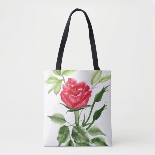 Tote Bag Rose rouge (Devant)