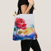 TOTE BAG ROSE ROUGE (De près)