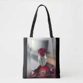 Tote Bag Rose rouge foncé (Devant)