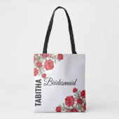 Tote Bag Rose rouge Mariage floral (Devant)