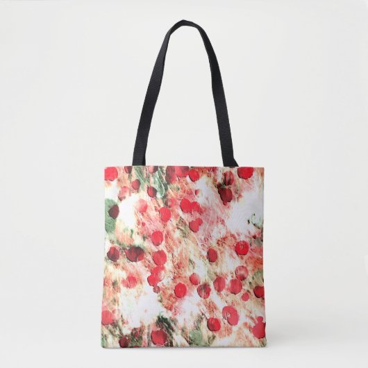 Tote Bag Rose Rouge Punks à pois (Devant)
