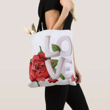 Rose rouge romantique avec une typographie amoureu