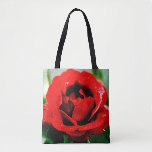Tote Bag Rose rouge romantique fleur (Devant)