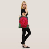 Tote Bag Rose rouge simple (Sur le modèle)