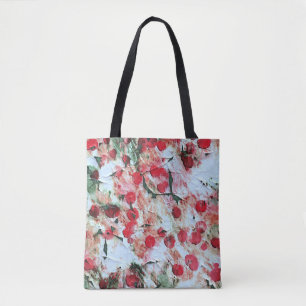 Tote Bag Rose Rouge Taches de pois Grunge Décomposition