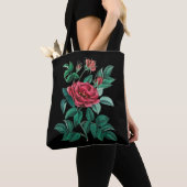 Tote Bag Rose rouge vintage (De près)