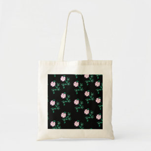 Tote Bag Rose sauvage - Motif floral sur Arrière - plan noi