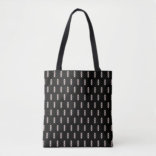 Tote Bag Rose sur le design noir (Devant)
