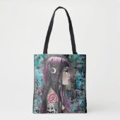 Tote Bag Rose Tattoo Imaginaire Art (Devant)