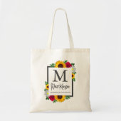 Tote Bag Rose Tournesol Marguerite Automne Fleurs Mariage F (Devant)