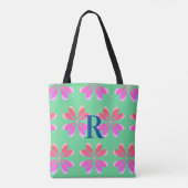 Tote Bag Rose vert fleuri rétro (Dos)