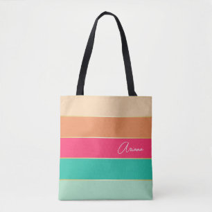 Tote Bag rose vert personnalisé Couleur de l'été Blocs