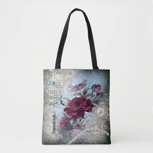 Tote Bag Rose victorien Ephemera (Devant)