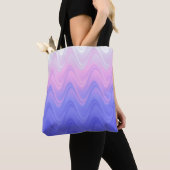 Tote Bag Rose Violet Abstrait Ondulé (De près)
