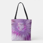 Tote Bag Rose violet passion Fleur Art Abstrait Fractal (Dos)