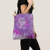 Tote Bag Rose violet passion Fleur Art Abstrait Fractal (De près)