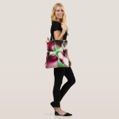 Tote Bag Rosée à verte dans des lignes comme des escargots, (Sur le modèle)