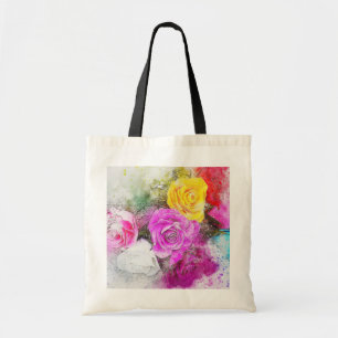 Tote Bag Roses aquarelle