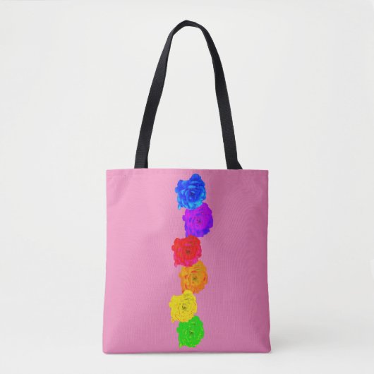 Tote Bag Roses arc-en-ciel (Devant)