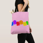 Tote Bag Roses arc-en-ciel (De près)