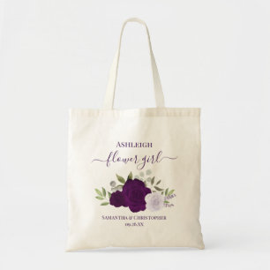 Tote Bag Roses Bohème Violettes Élégantes pour Fille Fleuri