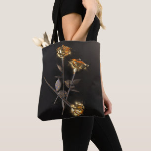 Tote Bag Roses Brûlantes – Élégance Dorée