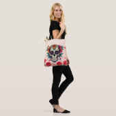 Tote Bag Roses crâne sucre (Sur le modèle)