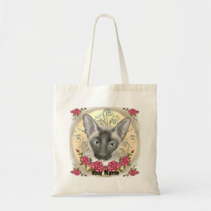 Tote Bag Roses de Chat Siamois