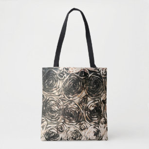 Tote Bag Roses de glamour or bronze floral glamour