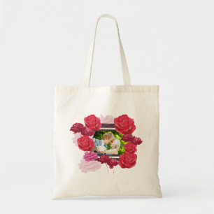 Tote Bag Roses de l'anniversaire du mariage, bandes, photo