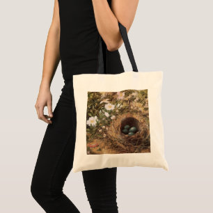 Tote Bag Roses de nids d'oiseaux et de chiens par John Will