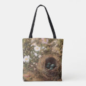 Tote Bag Roses de nids d'oiseaux et de chiens par John Will (Dos)
