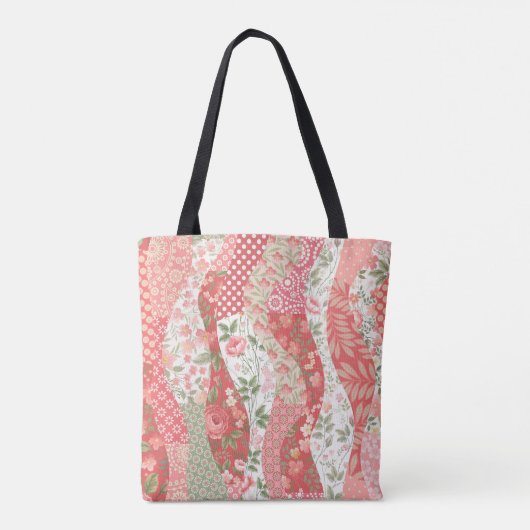 Tote Bag Roses de Patchwork : conception motif transparente (Dos)