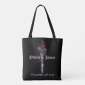 Tote Bag Roses d'épée de dragon rouge (Dos)