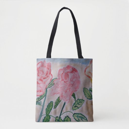 Tote Bag Roses d'été Abstraits (Devant)