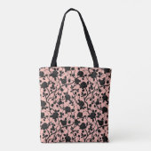 Tote Bag Roses du cimetière gothique rose et noir (Dos)