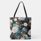 Tote Bag Roses Et Bulles Abstraits (Devant)