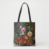 Tote Bag Roses et fraises de Still Life par Otto Ottesen (Devant)