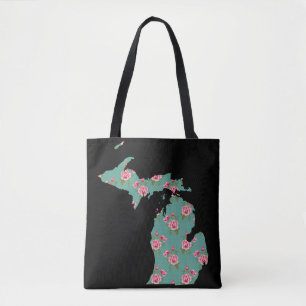 Tote Bag Roses et points du Michigan Shabby CUSTOMISER