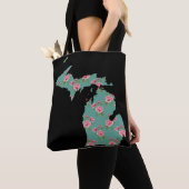 Tote Bag Roses et points du Michigan Shabby | CUSTOMISER (De près)