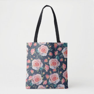 Tote Bag Roses et Rosebuds : Floral Seamless.