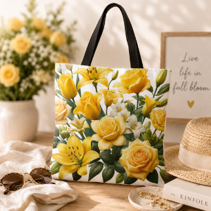 Tote Bag Roses jaunes lis